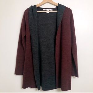 Max Studio Hooded Contrast Cardigan Size Small